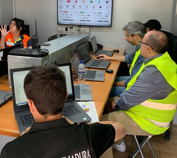 Indra tests its emergency management technology in a fire drill between Spain and Portugal